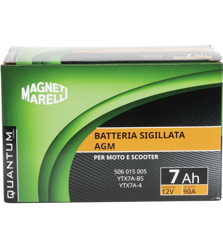 Magneti marelli batteria moto e scooter 7ah 12v 90a tecnologia agm sigillata polo positivo sinistro